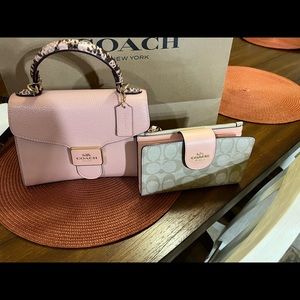 Coach crossbody handbag with matching wallet